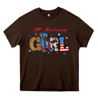 Chocolate Brown all american girl Heavy Core Tee - RanaPortraitStore