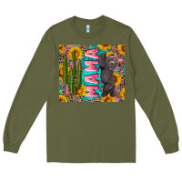 Army Green western mama with baby bear Long Sleeve Tee - Artiststas
