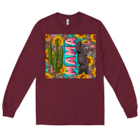 Burgundy western mama with baby bear Long Sleeve Tee - Artiststas