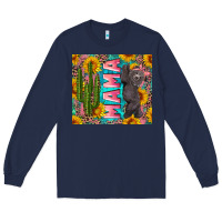 Navy western mama with baby bear Long Sleeve Tee - Artiststas