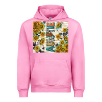 Fuchsia Pink auntie with lightning bolt Urban Hoodie - TumblerDesignByShophia