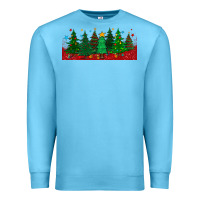 Ocean Blue christmas trees libbey glass Premium Sweatshirt - BundleAndBundleShop