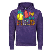 Cloud Purple my heart is on that field softball Vintage Hoodie - HRA Design Shop