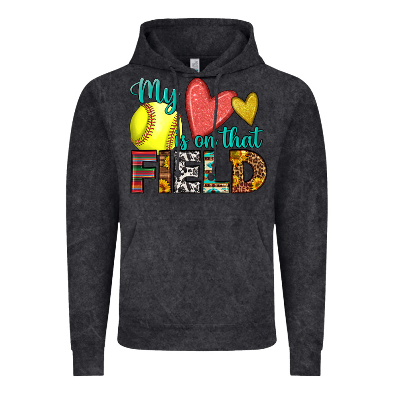 My Heart Is On That Field Softball Vintage Hoodie by HRA Design Shop | Teevron