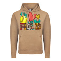 Vintage Coffee my heart is on that field softball Vintage Hoodie - HRA Design Shop