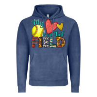 Vintage Denim my heart is on that field softball Vintage Hoodie - HRA Design Shop
