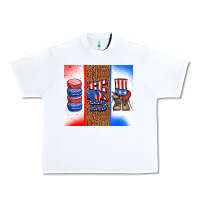 White usa macaroon and boots Urban Heavy Tee - AdoDesignShop