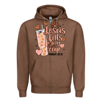 Chestnut valentine jesus fills my cup Zipper Hoodie - MaliasSmallBusiness