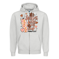 Dove Grey valentine jesus fills my cup Zipper Hoodie - MaliasSmallBusiness