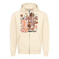Sandshell valentine jesus fills my cup Zipper Hoodie - MaliasSmallBusiness