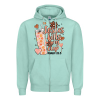 Seafoam valentine jesus fills my cup Zipper Hoodie - MaliasSmallBusiness