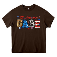 Chocolate Brown all american babe Heavy Core Tee - RanaPortraitStore