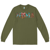 Army Green mama with bear Long Sleeve Tee - Artiststas