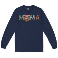 Navy mama with bear Long Sleeve Tee - Artiststas