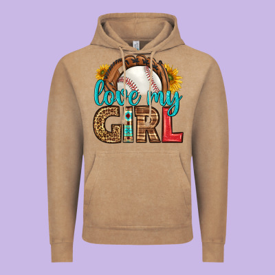 Love My Girl Baseball Vintage Hoodie Designed By Hra Design Shop