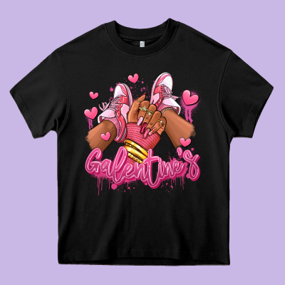 Heavy Core Tee galentines afro girl sneakers