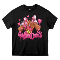 Black galentines afro girl sneakers Heavy Core Tee - RanaPortraitStore