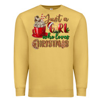 Antique Gold just a girl who loves christmas Premium Sweatshirt - BundleAndBundleShop