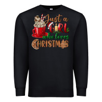 Black just a girl who loves christmas Premium Sweatshirt - BundleAndBundleShop