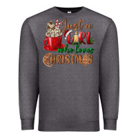 Charcoal Heather just a girl who loves christmas Premium Sweatshirt - BundleAndBundleShop