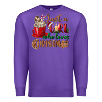 Purple just a girl who loves christmas Premium Sweatshirt - BundleAndBundleShop