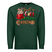 Sports Green just a girl who loves christmas Premium Sweatshirt - BundleAndBundleShop