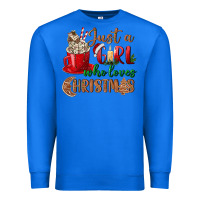 True Royal just a girl who loves christmas Premium Sweatshirt - BundleAndBundleShop