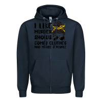 Navy i like murder shows comfy clothes and maybe 3 peop Zipper Hoodie - MaliasSmallBusiness