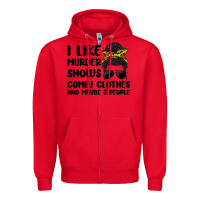 Red i like murder shows comfy clothes and maybe 3 peop Zipper Hoodie - MaliasSmallBusiness