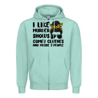 Seafoam i like murder shows comfy clothes and maybe 3 peop Zipper Hoodie - MaliasSmallBusiness