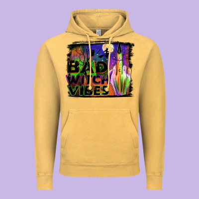 Bad Witch Vibes Vintage Hoodie Designed By Jahusdesignshop