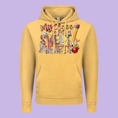 My Class Is Full Of Sweet Hearts Vintage Hoodie Designed By Racoondesign