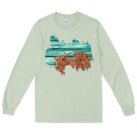 Matcha wood leather patch Long Sleeve Tee - AdoDesignShop