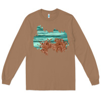 Toasted Coconut wood leather patch Long Sleeve Tee - AdoDesignShop