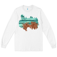White wood leather patch Long Sleeve Tee - AdoDesignShop