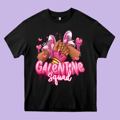 Heavy Core Tee galentine squad afro girl sneakers