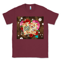 Burgundy playing cards and pearls Classic Tee - AdoDesignShop