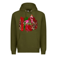 Army Green Christmas Flamingo Premium Hoodie - Bettercallsaul
