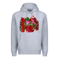 Heather Grey Christmas Flamingo Premium Hoodie - Bettercallsaul