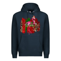 Navy Christmas Flamingo Premium Hoodie - Bettercallsaul