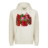 Oatmeal Heather Christmas Flamingo Premium Hoodie - Bettercallsaul