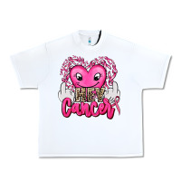 White hey cancer with middle fingers Urban Heavy Tee - AdoDesignShop
