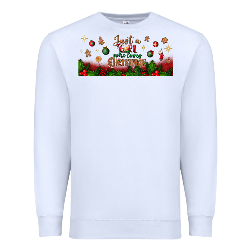 Just A Girl Who Loves Christmas Libbey Glass Premium Sweatshirt by BundleAndBundleShop | Teevron