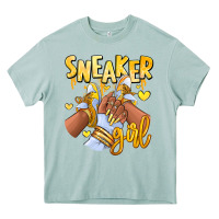 Yellow Sneaker Girl Afro Woman Heavy Core Tee | Teevron