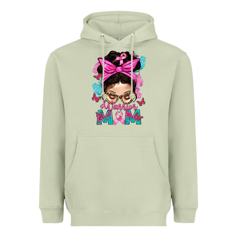 Warrior Mom Messy Bun With Flowers Heavyweight Hoodie by BundleAndBundleShop | Teevron