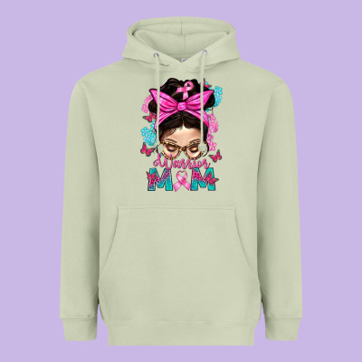 Warrior Mom Messy Bun With Flowers Heavyweight Hoodie Designed By Bundleandbundleshop