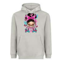 Moon Dust Warrior Mom Messy Bun With Flowers Heavyweight Hoodie - BundleAndBundleShop
