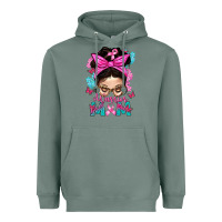 Sage Warrior Mom Messy Bun With Flowers Heavyweight Hoodie - BundleAndBundleShop