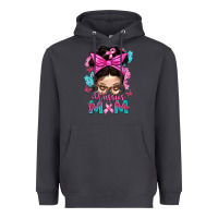 Smoke Warrior Mom Messy Bun With Flowers Heavyweight Hoodie - BundleAndBundleShop