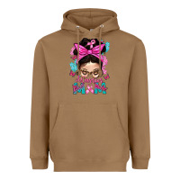 Toasted Coconut Warrior Mom Messy Bun With Flowers Heavyweight Hoodie - BundleAndBundleShop